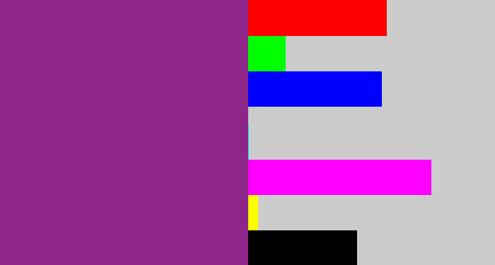 Hex color #8e2589 - warm purple