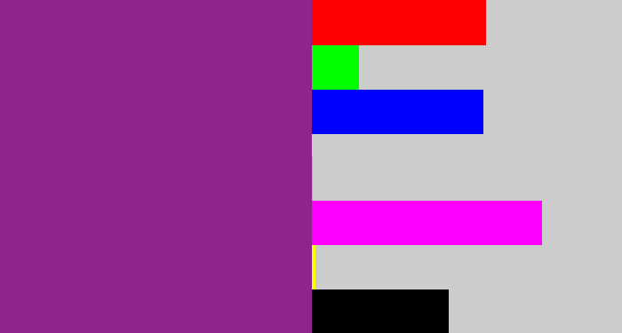Hex color #8e258c - warm purple