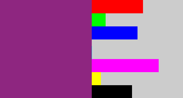 Hex color #8e2680 - warm purple