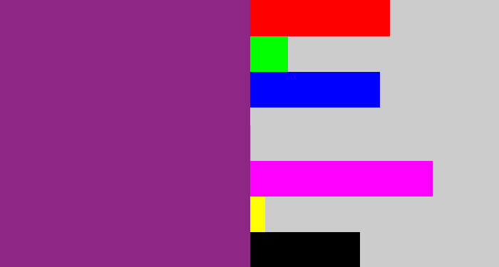 Hex color #8e2685 - warm purple