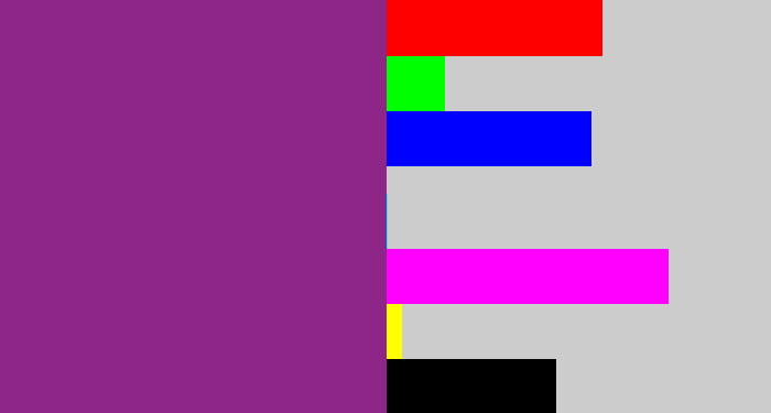 Hex color #8e2688 - warm purple