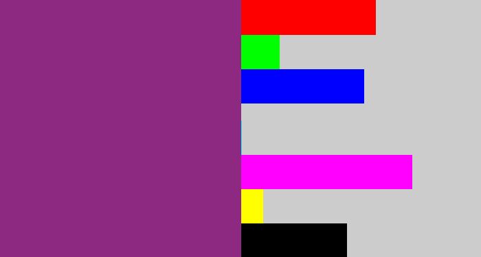 Hex color #8e2981 - warm purple