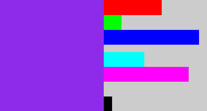 Hex color #8e2bea - violet