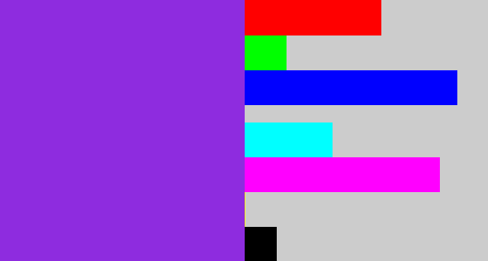 Hex color #8e2cdf - violet