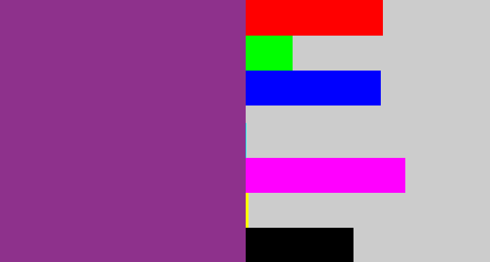 Hex color #8e318c - warm purple