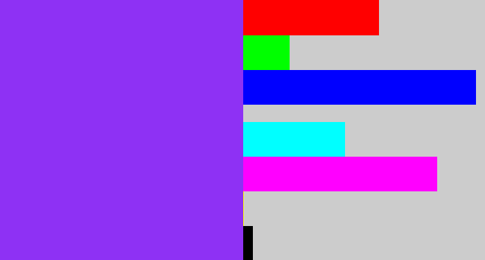 Hex color #8e31f4 - electric purple