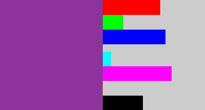 Hex color #8e339b - warm purple