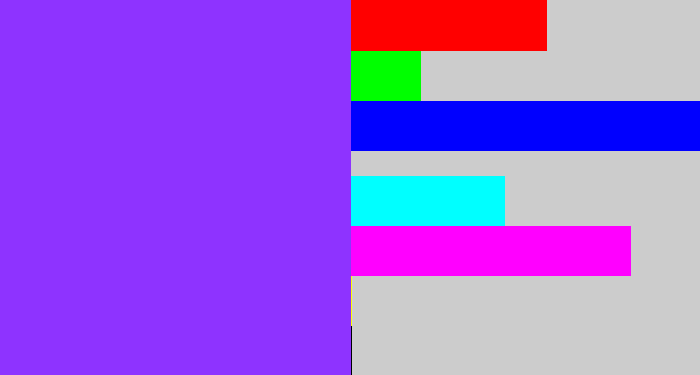 Hex color #8e33ff - electric purple