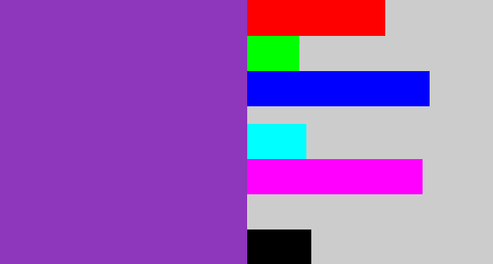 Hex color #8e36bc - purply
