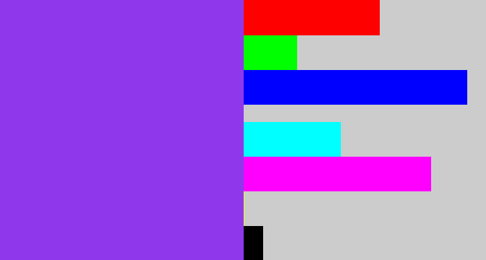 Hex color #8e37eb - bluish purple
