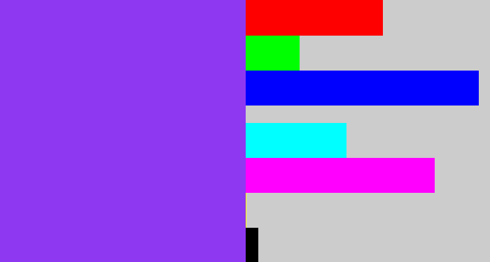 Hex color #8e38f2 - bluish purple