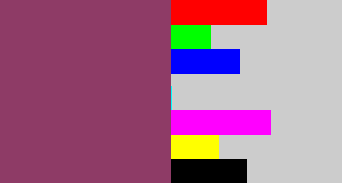 Hex color #8e3b66 - dark mauve