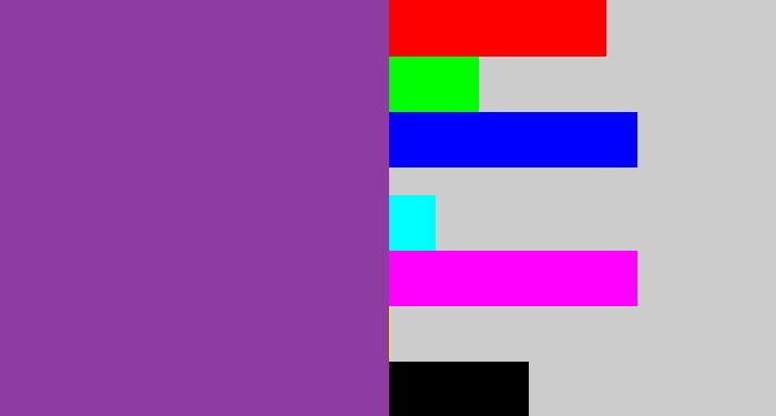 Hex color #8e3ba2 - medium purple