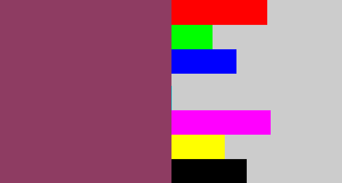 Hex color #8e3c62 - dark mauve