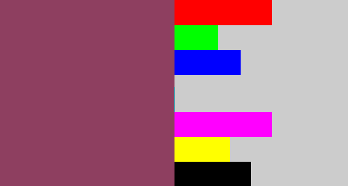 Hex color #8e3f60 - dark mauve