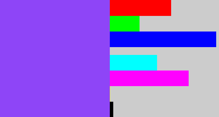 Hex color #8e45f7 - purpley
