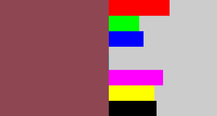 Hex color #8e4752 - dark mauve