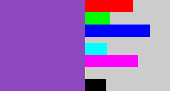 Hex color #8e49c1 - purply