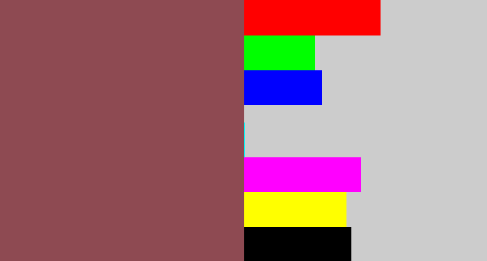 Hex color #8e4a52 - dark mauve