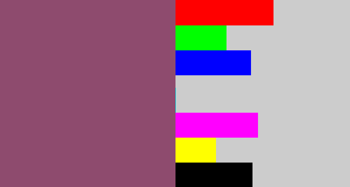 Hex color #8e4b6e - dark mauve