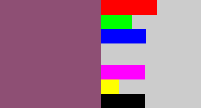 Hex color #8e4f74 - dusky purple