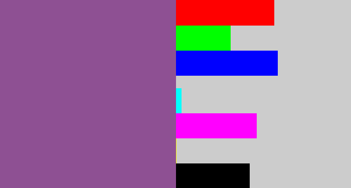 Hex color #8e5093 - purplish