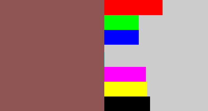 Hex color #8e5554 - dark mauve