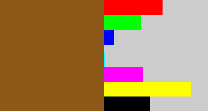 Hex color #8e5918 - medium brown