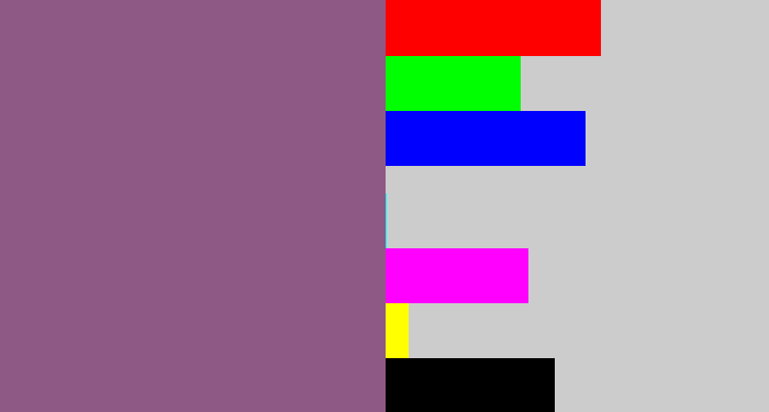 Hex color #8e5985 - purplish