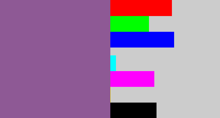 Hex color #8e5995 - purplish