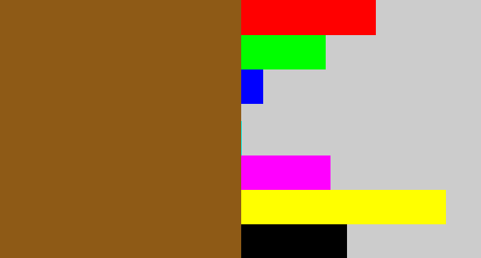 Hex color #8e5a16 - medium brown