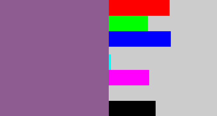 Hex color #8e5c91 - purplish