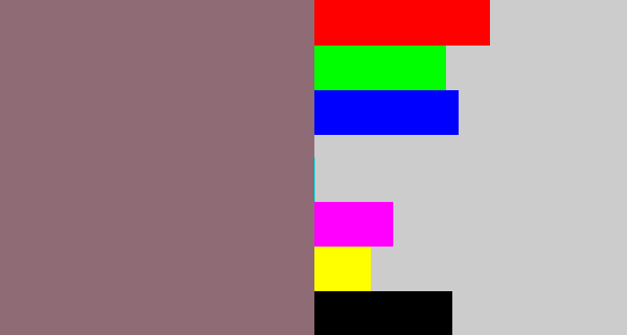 Hex color #8e6b75 - reddish grey