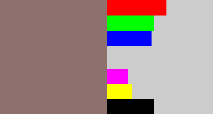 Hex color #8e716c - reddish grey