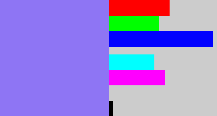 Hex color #8e75f4 - periwinkle