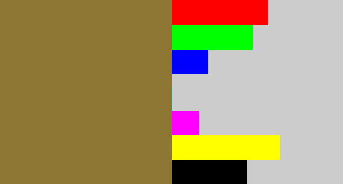 Hex color #8e7735 - dirt