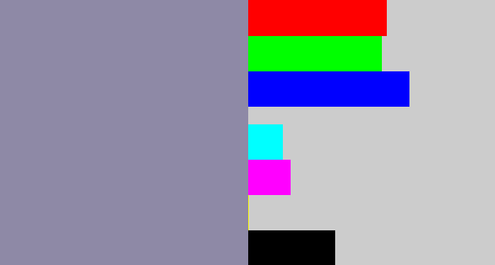 Hex color #8e89a6 - purpley grey