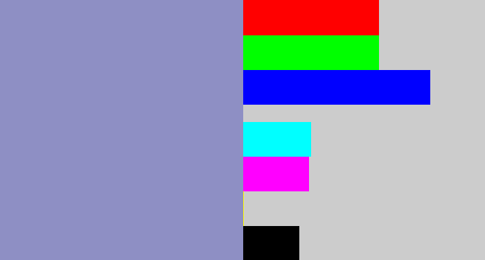 Hex color #8e8fc4 - bluey grey