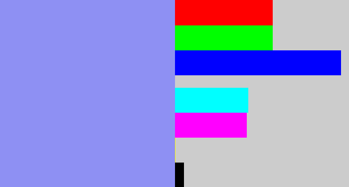Hex color #8e90f3 - lavender blue