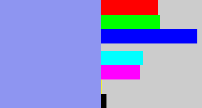Hex color #8e95f1 - periwinkle blue