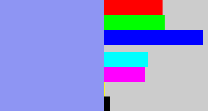 Hex color #8e95f3 - periwinkle blue