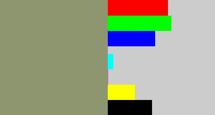 Hex color #8e9670 - grey/green