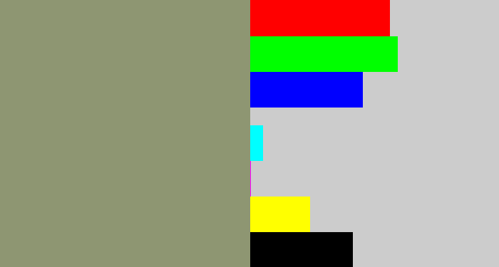 Hex color #8e9672 - grey/green