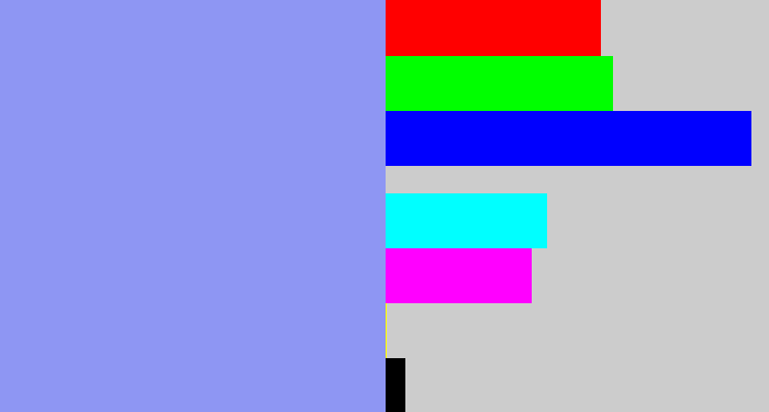 Hex color #8e96f3 - periwinkle blue