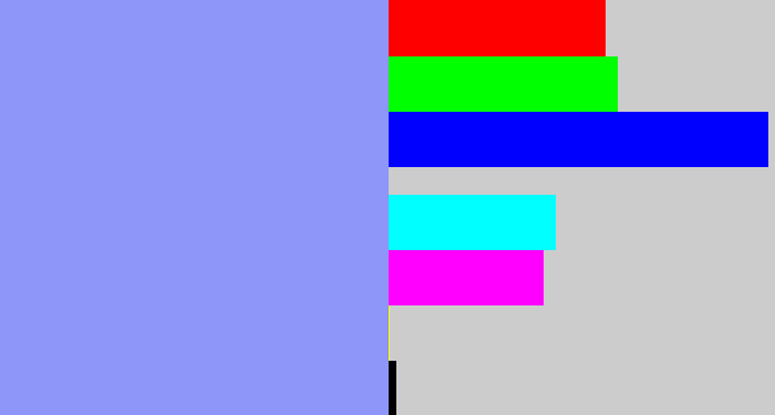 Hex color #8e96f9 - periwinkle blue