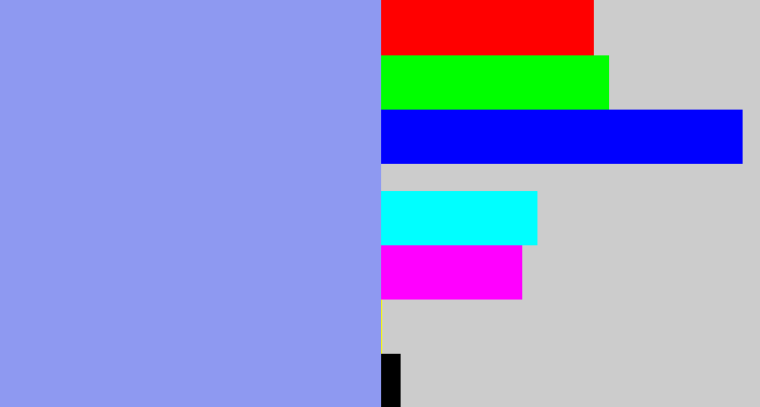 Hex color #8e99f1 - periwinkle blue