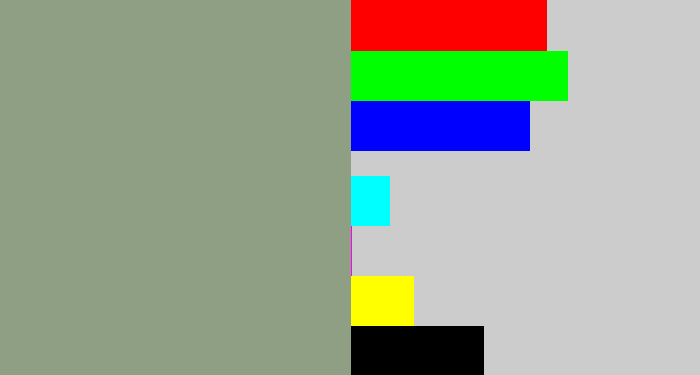 Hex color #8e9f83 - grey/green