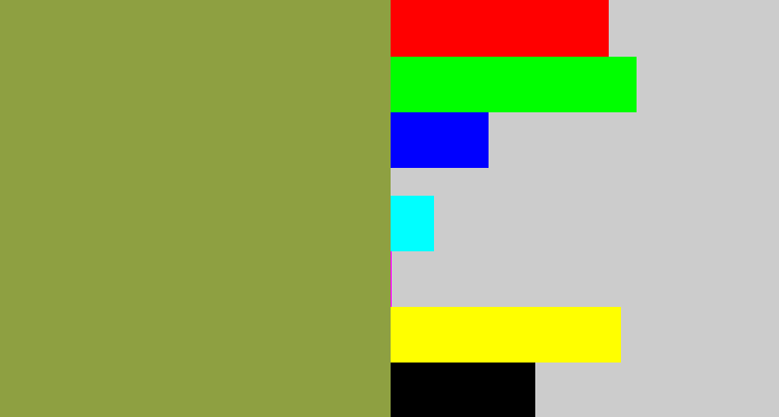 Hex color #8ea041 - avocado