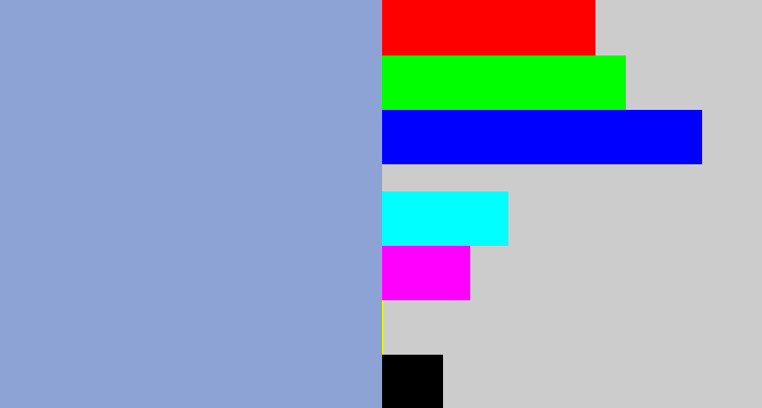 Hex color #8ea3d5 - light grey blue