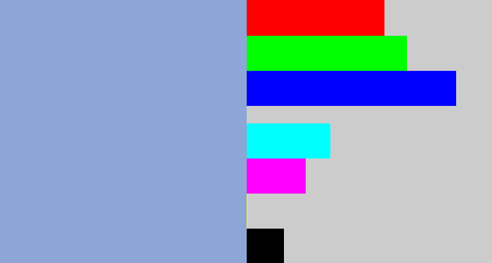Hex color #8ea5d8 - light grey blue